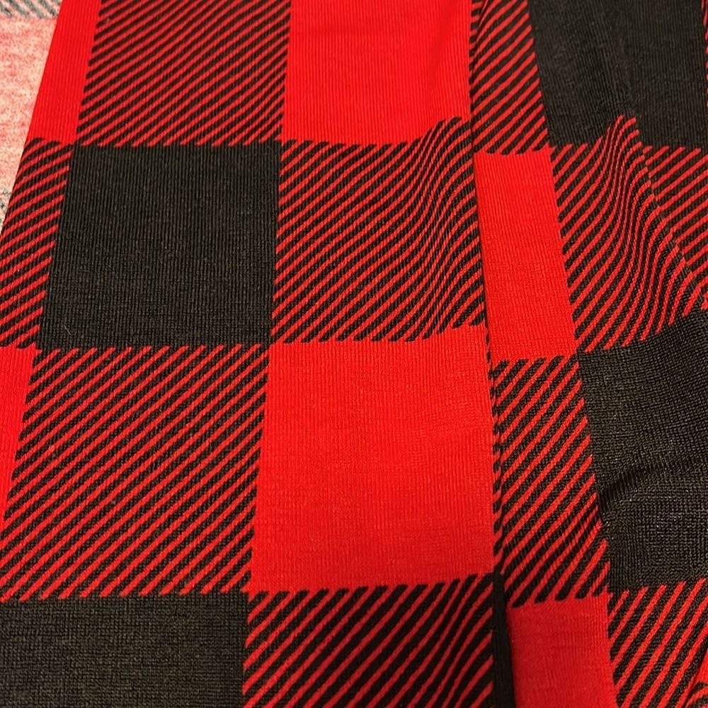 Buffalo check open cardigan, black and red, size L EUC! - Picture 2 of 4